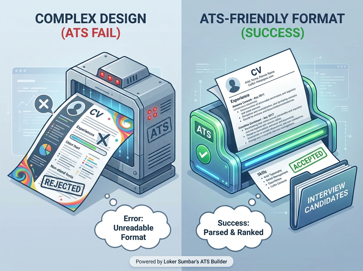 Bedah Format CV ATS Friendly: Mengapa Desain Warna-Warni Canva Sering Ditolak Mesin?