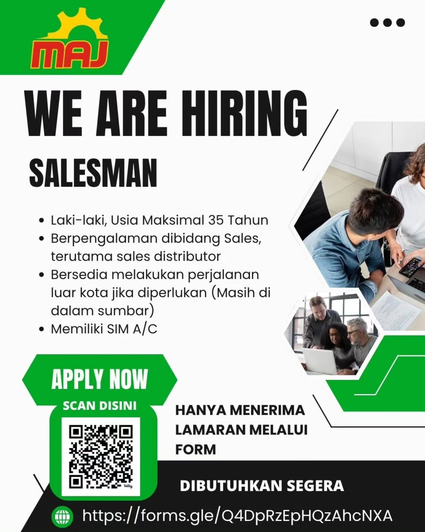 Brosur Lowongan Salesman - MAJ