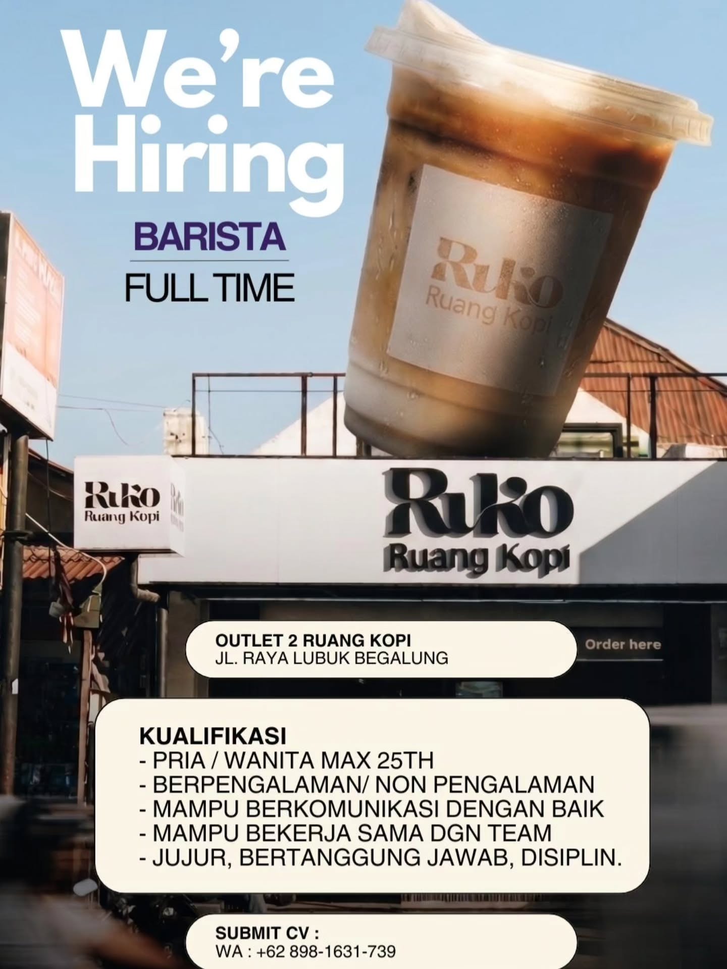 Brosur Lowongan Barista - Ruang Kopi (Ruko)