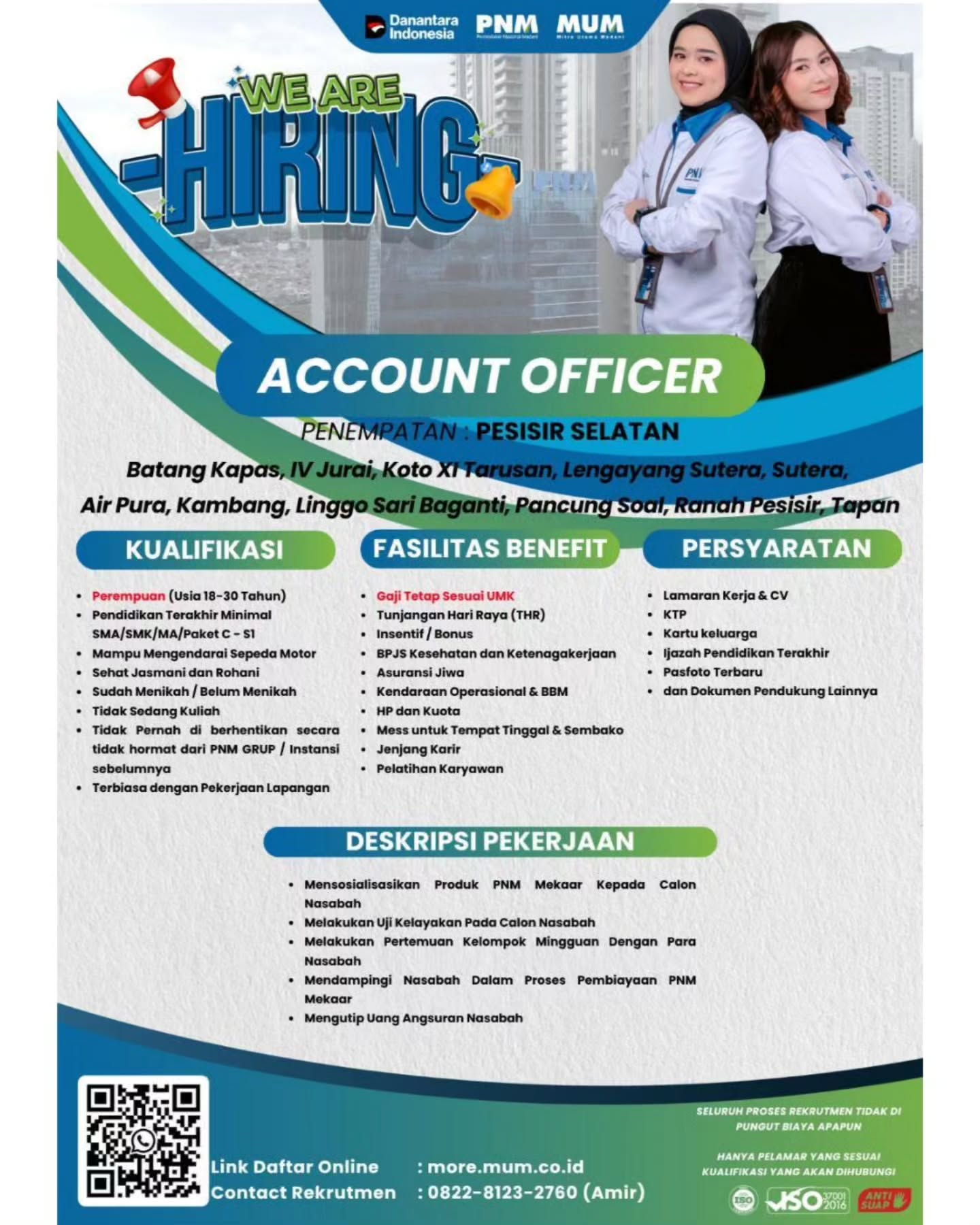 Brosur Lowongan Account Officer - PT Permodalan Nasional Madani (PNM)